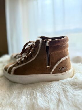UGG Women’s 7.5 Chestnut Suede Shearling-Trim High Top
